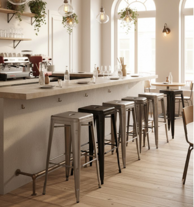 Tabouret industriel noir