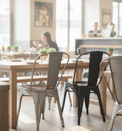 Chaise métal insdustriel restaurant