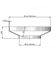 Boitard droit avec pente de 25° pour silo polyester