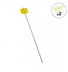 Jalon en bois avec étiquette jaune
