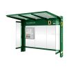 Abri bus vert 2 bardages latéraux