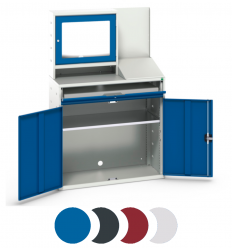 Armoire informatique double avec caisson écran palette de couleurs