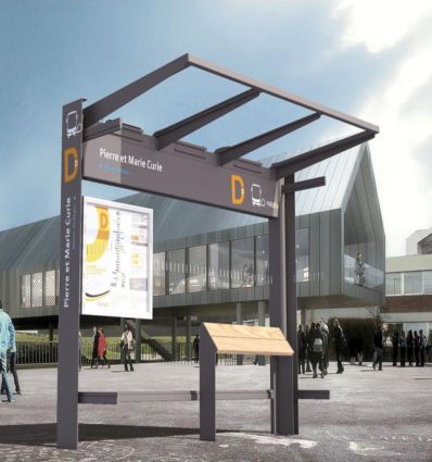 Abri bus en acier galva peint