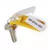 Porte-clés jaune avec fenêtre d'étiquetage ouverte