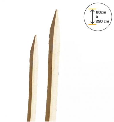 Piquet Cloture Chataignier Scié et Écorcé