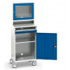 Armoire informatique mobile pour atelier RAL5010 bleu gentiane