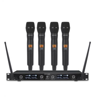 Systeme HF avec récepteur et les 4 micros à main