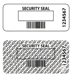 Étiquettes de sécurité sans transfert blanc