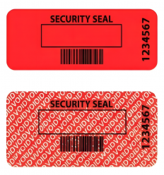 Étiquettes de sécurité sans transfert rouge