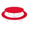Table pique nique ronde en acier peint rouge