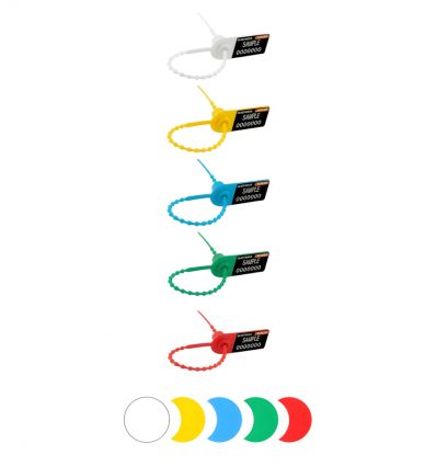 Scellé plastique à serrage progressif 5 couleurs