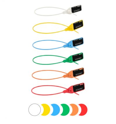 Scellé de sécurité plastique avec insert métallique personnalisable 6 couleurs