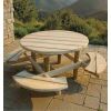 Table de pique nique en pin autoclave ronde