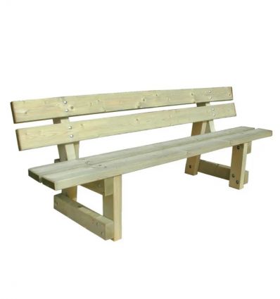 Banc Public En Bois Brut fond blanc