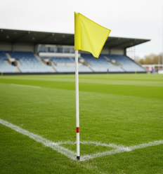 poteau de touche de rugby avec système articulé