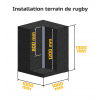 Installation du fourreau sur terrain de rugby