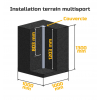 Installation du fourreau sur terrain multisport