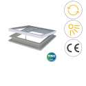 Photo : Lanterneau ouvrant manuel à costière coiffante pour rénovation 70 x 70 cm - Acier galvanisé - PCA 10 mm