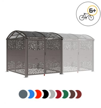 Abri Vélo Sécurisé tôle décorative 6 places et plus