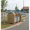 Cache conteneur poubelle bois double mise en situation
