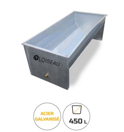 Abreuvoir stabulation libre acier galavanisé 450 L 