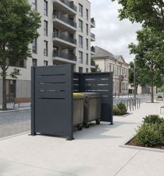 Cache conteneur acier poudré 3 modules environnement urbain