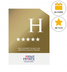 Panonceau de classement hôtel 5 étoile pour 2026