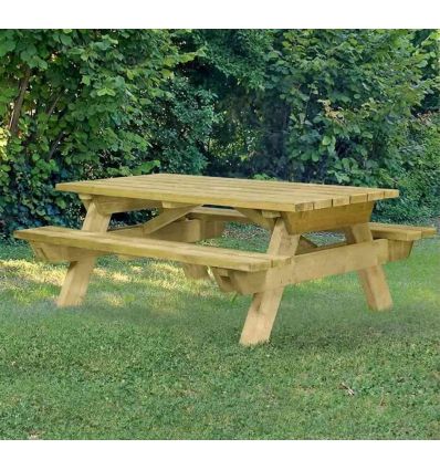 Table de pique-nique en pin à poser