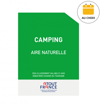 Panonceau classement camping aire naturelle de 2026