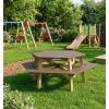 Table de pique nique hexagonale pour parc enfant en bois à poser 