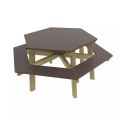 Photo : Table de pique nique hexagonale pour enfant en bois Version maternelle - hauteur d'assise 300 mm
