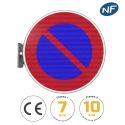 Photo : B6A1 - Balise murale interdiction de stationner 450 mm (2 rails au dos) - Perpendiculaire - Classe 1 (T1) - Dos brut
