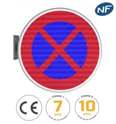 B6D - Balise murale interdiction de stationner et de s'arrêter perpendiculaire de face