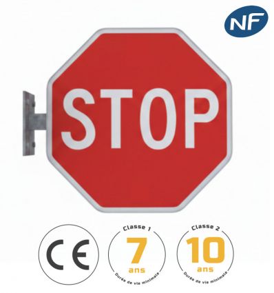 AB4 - Balise murale stop perpendiculaire de face