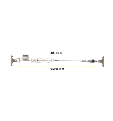 Kit de 5 à 15 m de Ligne de vie permanente