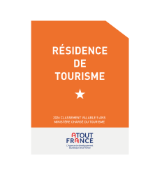 Panonceau résidence de tourisme 1 étoile pour 2026