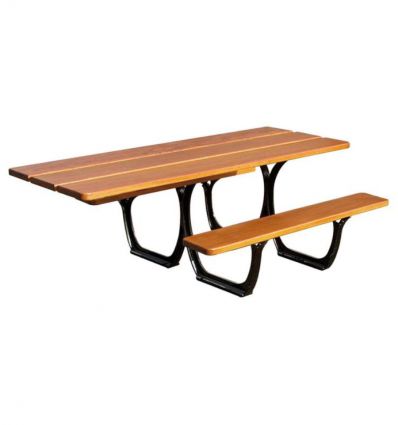 Table de pique nique PMR en bois chene clair