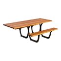 Photo : Table de pique-nique pour fauteuil roulant PMR - Lasuré chêne clair