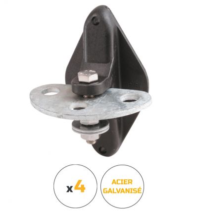 Isolateur poignee de cloture triple ancrage