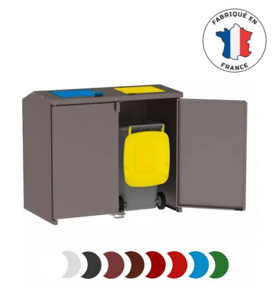 Abri conteneurs poubelles en acier Gris Procity 