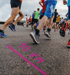Marquage rose fluo pour course sportive
