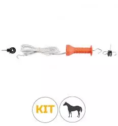 Kit poignée clôture électrique corde élastique