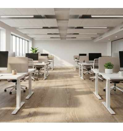 Dalle pour bureaux en PVC bois clair