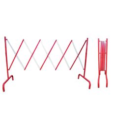 Barrière extensible rouge et blanche chantier