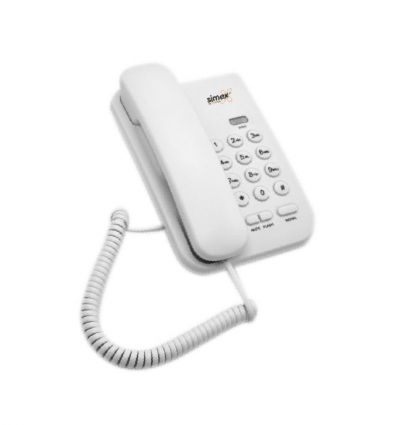 Téléphone chambre d'hôtel blanc