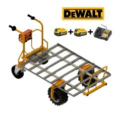 Brouette maraichere 2 roues à assitance électrique avec batterie Dewalt