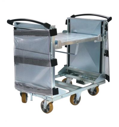 Chariot à plateau volet anti chute 600x800mm