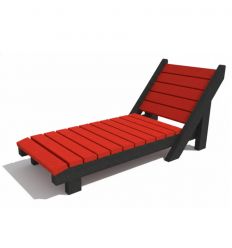 Chaise longue bain de soleil rouge