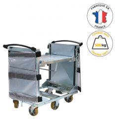 Chariot ergonomique volet anti chute charge max 500 kg Made in France