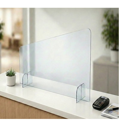 Vitre de protection comptoir 40 x 60 cm sans passe document